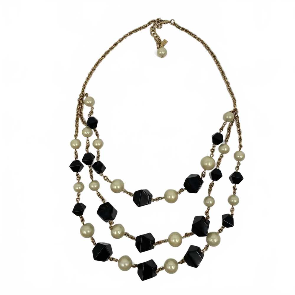kate spade Gold Black Beaded Layered Necklace